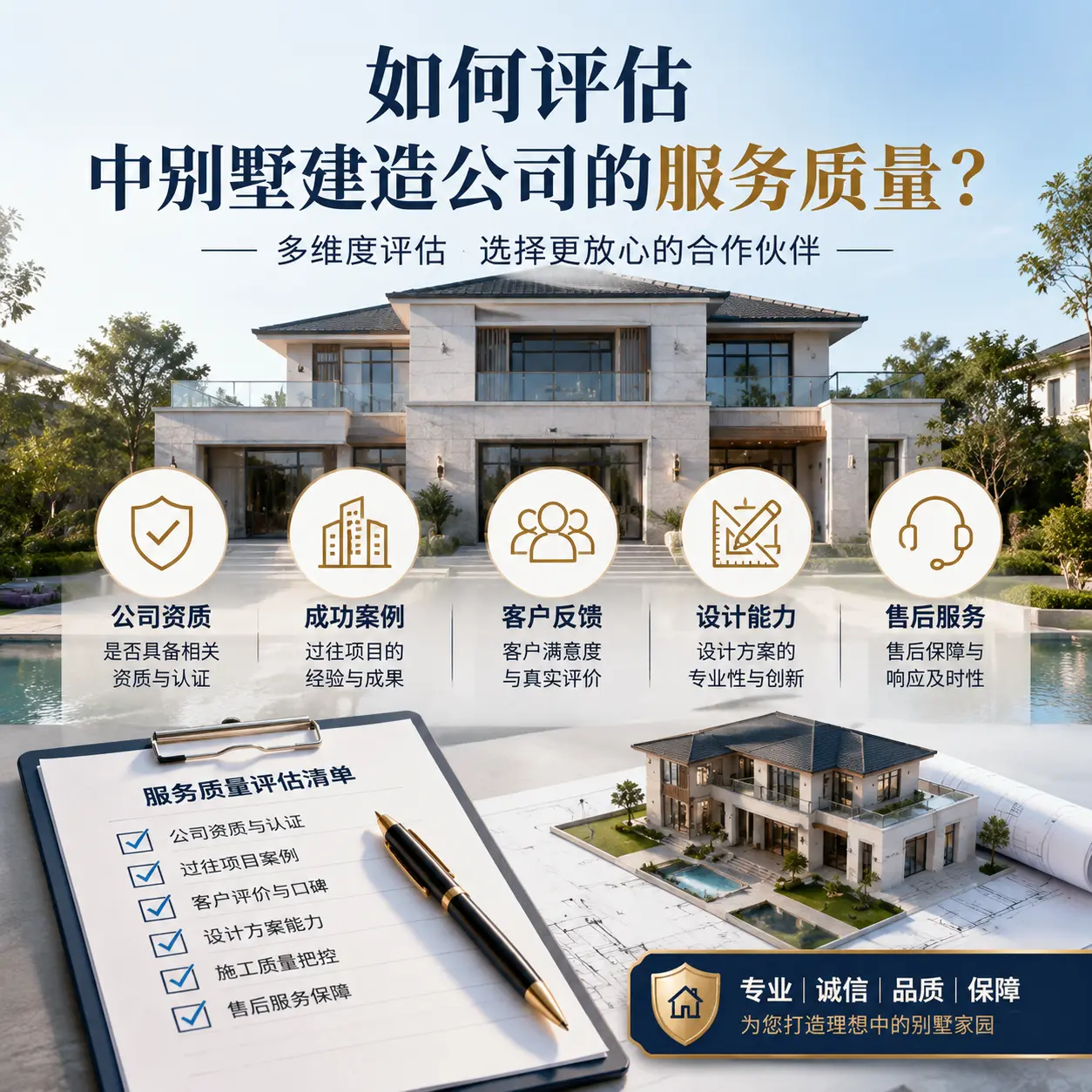 如何评估 晴隆 中别墅建造公司的服务质量？
