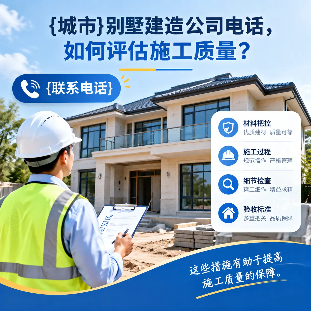 晴隆别墅建造公司电话，如何评估施工质量？